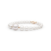 Bratara perle naturale albe si argint placat cu aur roz DiAmanti 222-61B-G